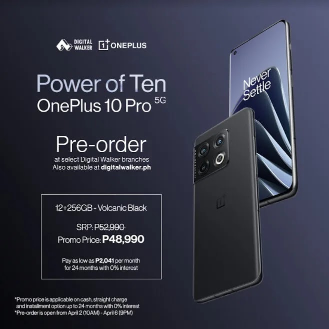OnePlus 10 Pro 5G Unveils in PH; Pre-order and enjoy Php4,000 discount!