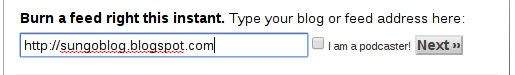 Mengisi url blog untuk mendaftar FeedBurner