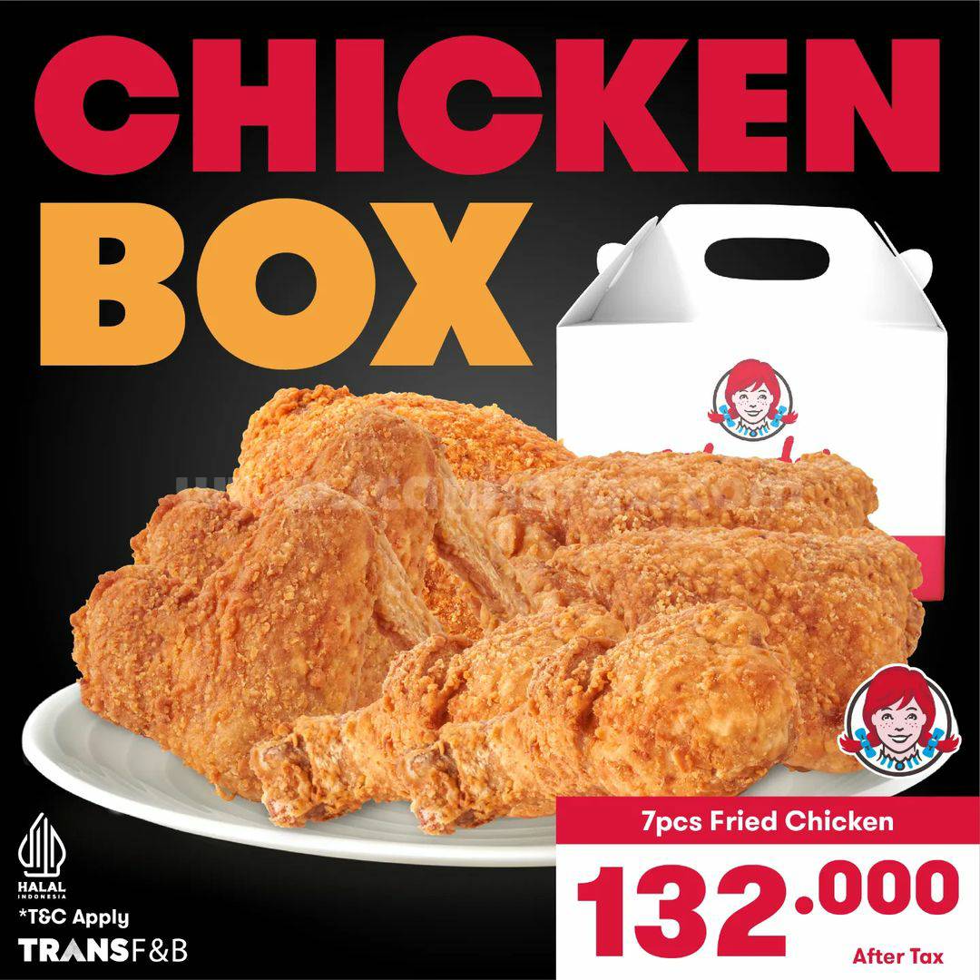 Promo Wendys Paket Chicken Box 7pcs Ayam cuma Rp 132.000