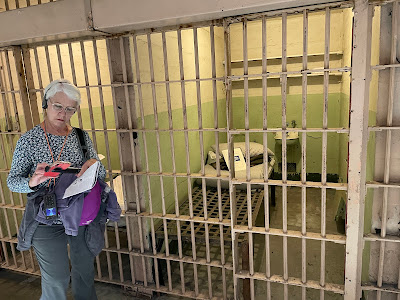 by a cell in Alcatraz