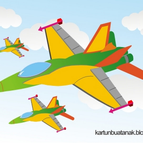 Gambar Mewarnai Gambar Pesawat  Kartun  Warnagambar di 