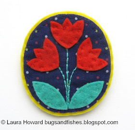 folk floral brooch