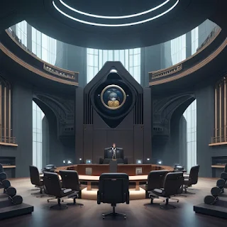 Fiction Illustration showing Role of Technology's Impact on Law