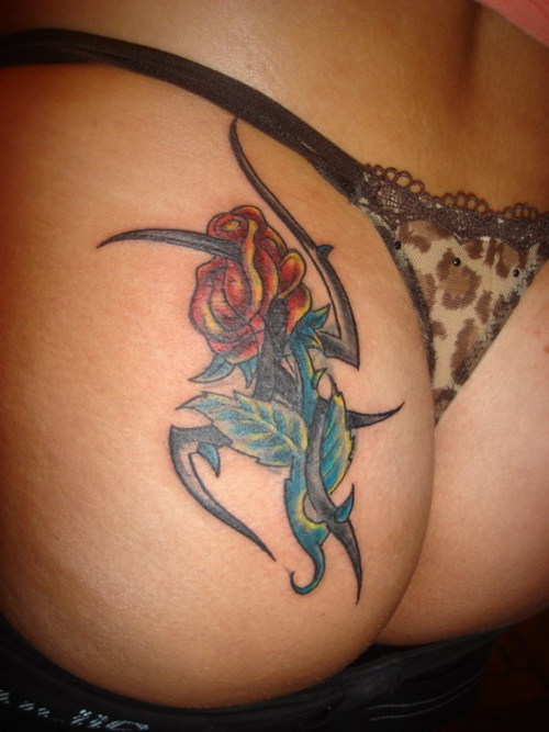 tribal tattoo rose. Rose Tattoo And Tribal Tattoo