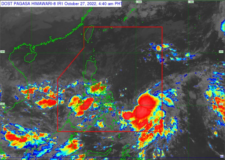 Satellite image of Tropical Depression 'Paeng' as of 4:40 pm, October 27, 2022