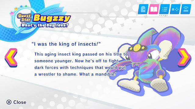 Kirby Star Allies Bugzzy king of insects guest star pause description