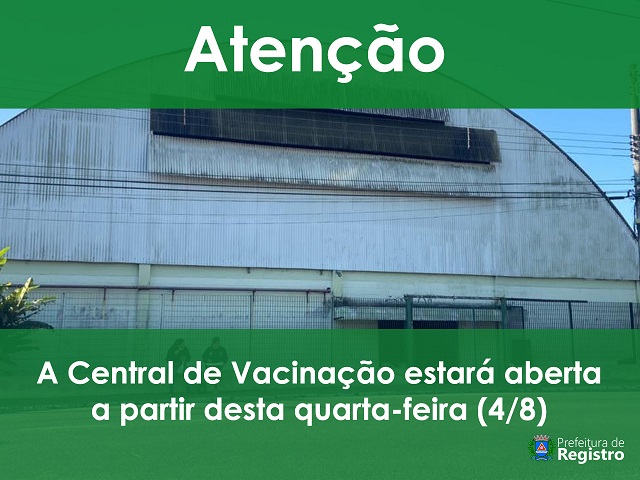 Vacinação contra o Covid-19 continua neste 04/08 em Registro-SP