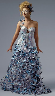 folded paper cranes dress