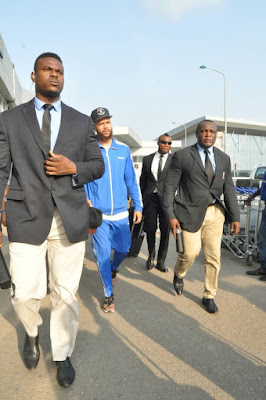 Photos: Singer Jidenna lands in Nigeria surrounded by heavy security
