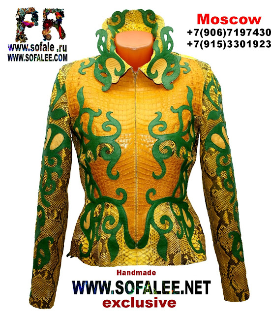 Exclusive crocodile skin/ snake/ iguana skin jacket
