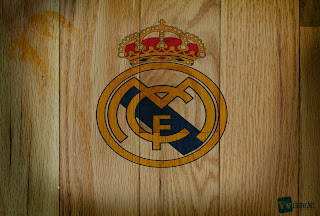 Real Madrid CF Logo on Wood Texture Design HD Wallpaper