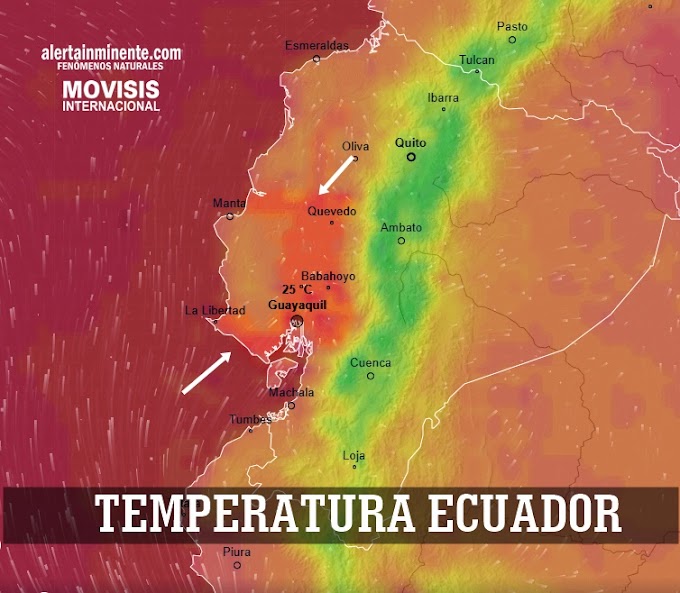  🛑 Se reporta incremento anómalo de Temperatura en Varias provincias de Ecuador 21 03 23 