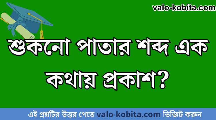 শুকনো পাতার শব্দ এক কথায় প্রকাশ?