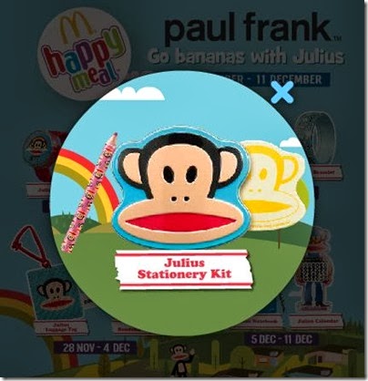 McDonalds happy meal X Paul Frank - Go Banana with Julius stationery kit