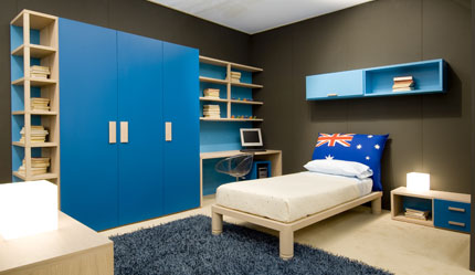 DORMITORIO EN TONOS AZULES by dormitorios.blogspot.com