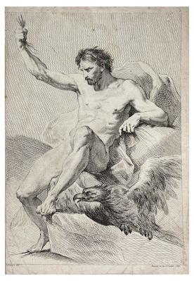 J J Pasquier, Man (Zeus) with Eagle, 18th Century