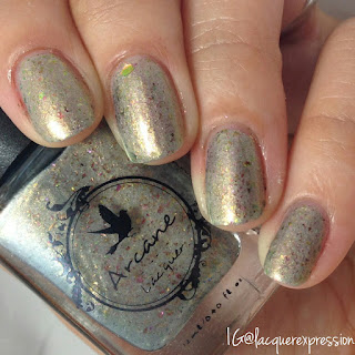 swatch of hero's come nail polish by arcane lacquer