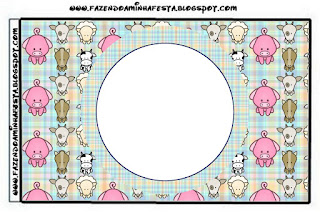 Baby Farm in Light Blue Free Printable  Labels.