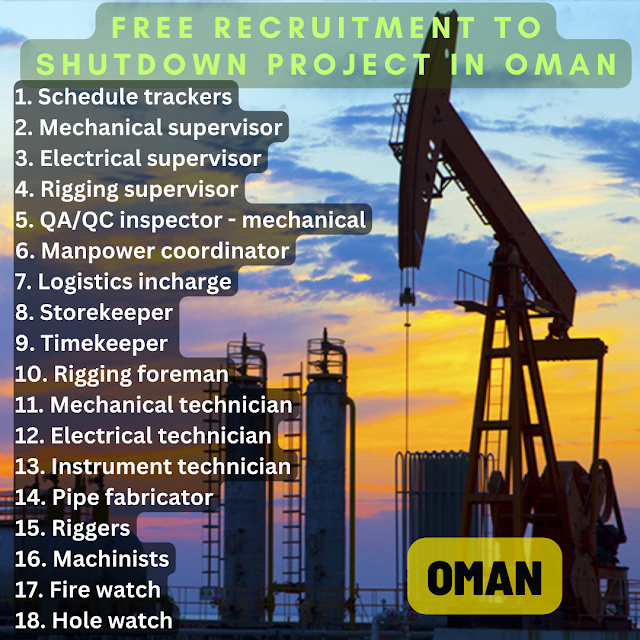 Free recruitment to shutdown project in Oman