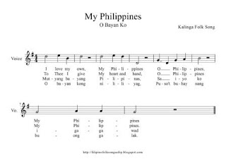 My Philippines (O Bayan Ko) Kalinga Folk Song Music Sheet