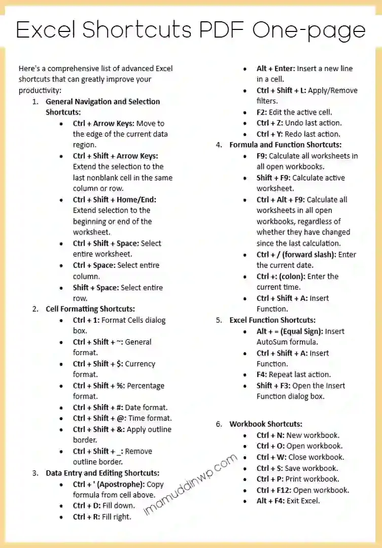 excel-shortcuts-pdf-one-page-imamuddinwp