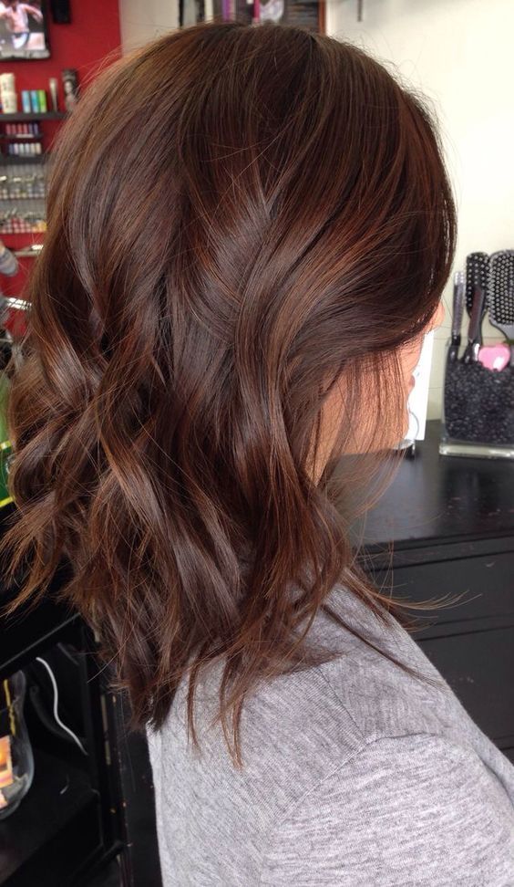 milk chocolate hair color with caramel highlights