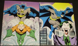 DC Comics portfolios featuring Batman, Joker and Aquaman