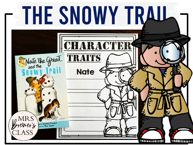 Nate the Great and the Snowy Trail book activities unit with literacy printables, reading companion activities and lesson ideas for First Grade and Second Grade