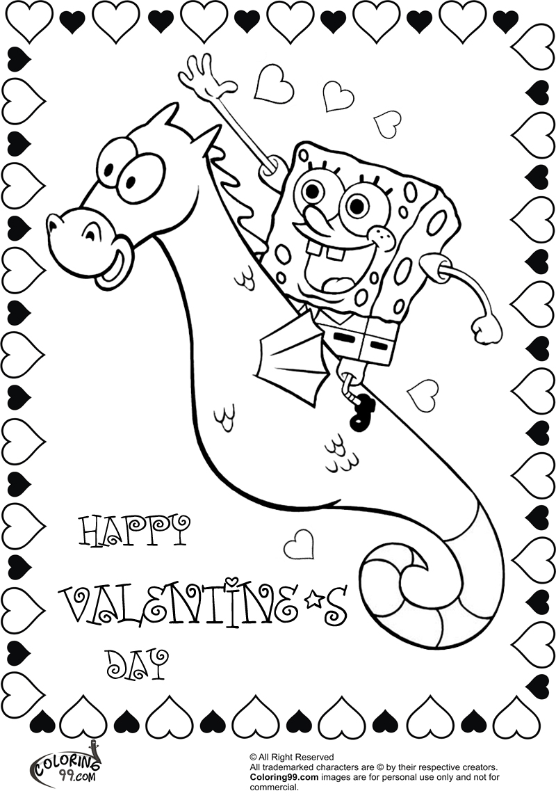 Download Spongebob Coloring Pages for Valentine's Day | Team colors