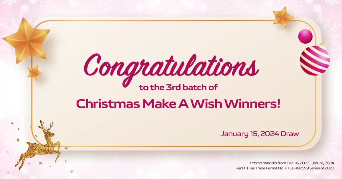 vivo Christmas Make A Wish Raffle Winner - 3rd Batch