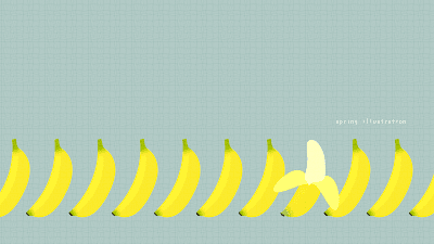 【バナナ】果物のおしゃれでシンプルかわいいイラストPC壁紙・背景