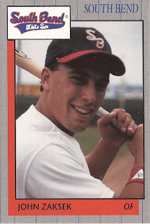John Zaksek 1990 South Bend White Sox card