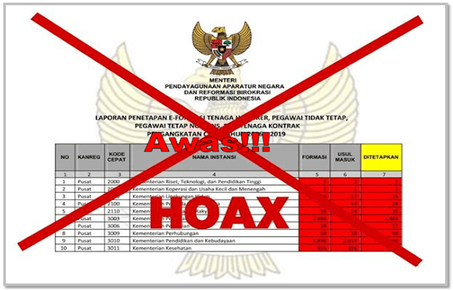 Himbauan Menpan RB Seputar Berita Hoax Seputar Pendataan CPNS