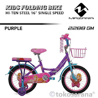 Sepeda Mini Lipat Anak Mazara MZ2288GM Sweets 16 Inci x 2.125 Inci CTB Hi-Ten Steel 4-10 Tahun Kids Folding City Bike