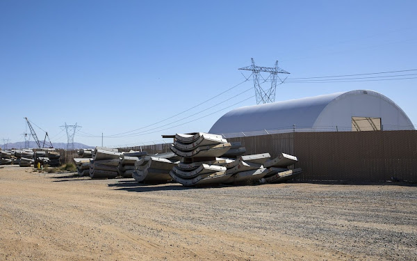 One end of a tunnel at an abandoned Boring Co. test site in Adelanto, Calif.