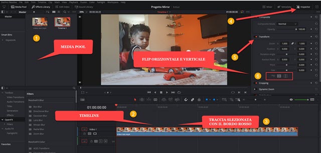 applicare il flip orizzontale e verticale ai video