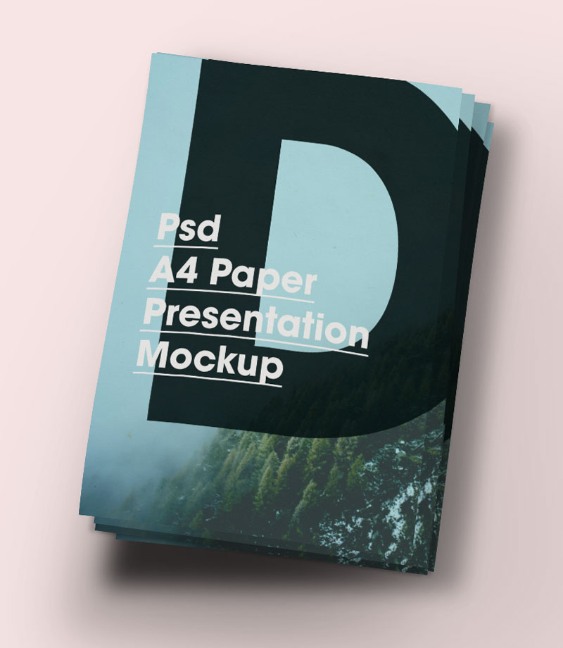 A4 Paper Brochure Mock-Up PSD