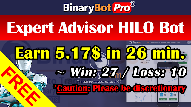 Expert Advisor HILO Bot | Binary Bot | Free Download