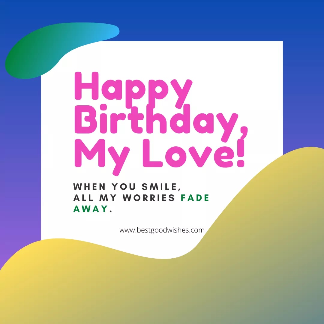 Romantic birthday wishes for wife in English