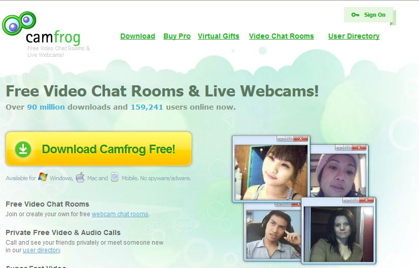 Online video chat rooms