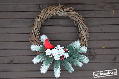 Новогодний и Рождественский венок своими руками на дверь. Christmas wreath for front door.