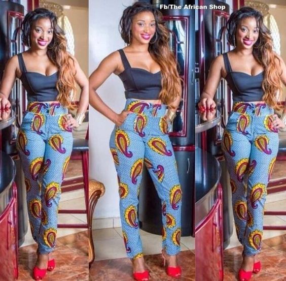 Simple And Beautiful Ankara High Waist Pant For Ladies