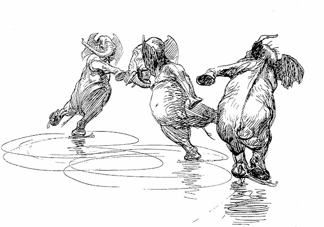 Heinrich Kley skating elephants