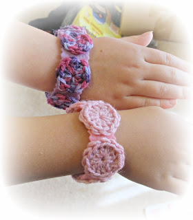 image crocheted bracelet round rounds crochet fibre felt