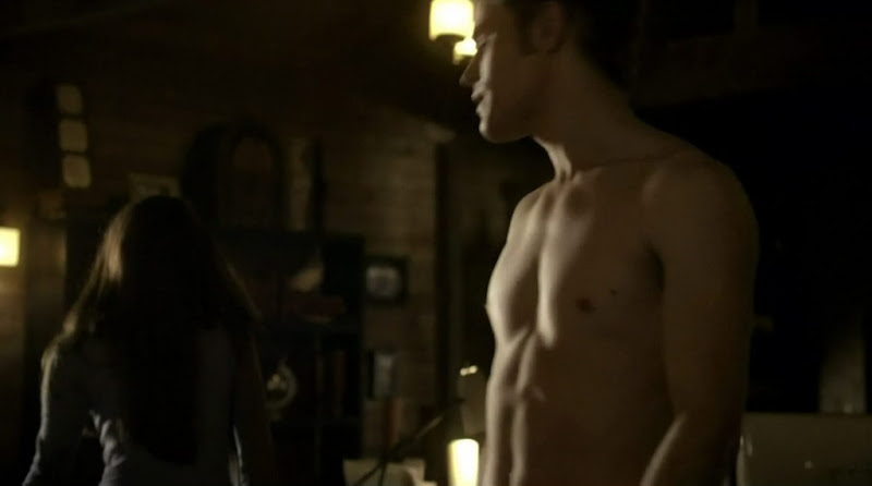 Paul Wesley Shirtless on The Vampire Diaries s2e12