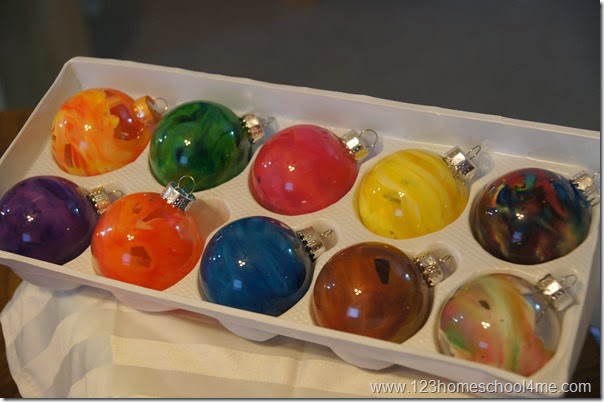Marble Paint Effect Christmas Ornaments