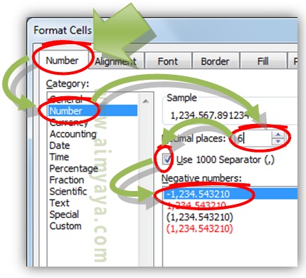 Cara Mengatur penulisan / tampilan angka dan bilangan real di microsoft excel melalui ribbon