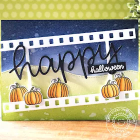 Sunny Studio Stamps: Happy Thoughts Fall Flicks Filmstrip Happy Harvest Happy Halloween Card by Eloise Blue