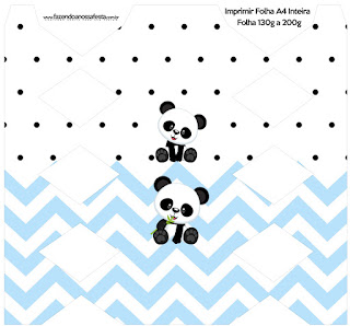 Panda in Light Blue Chevron and Black Polka Dots: Free Printable Boxes.