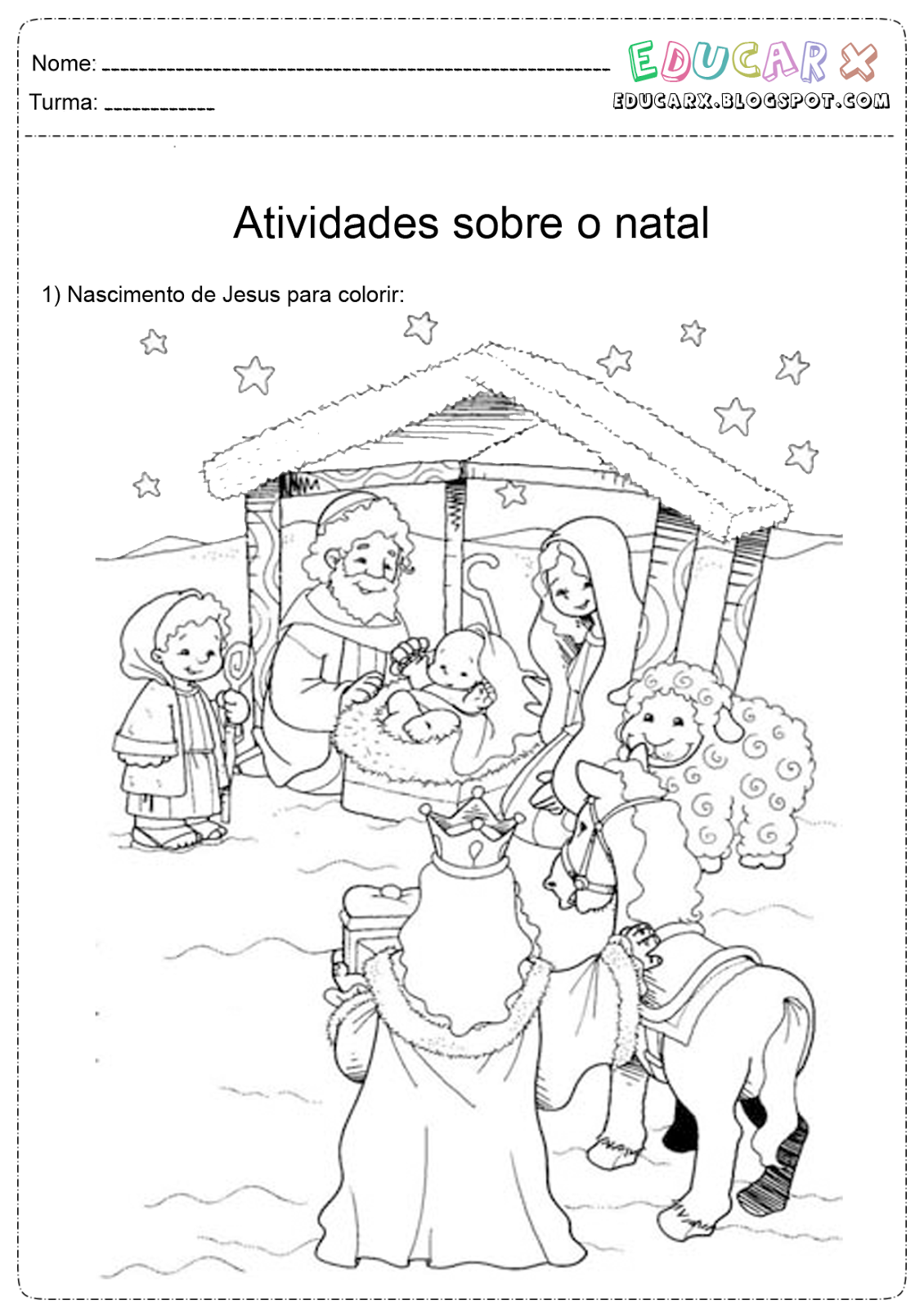 Notícias Ponto Com Colorir natal nascimento de Jesus cristo